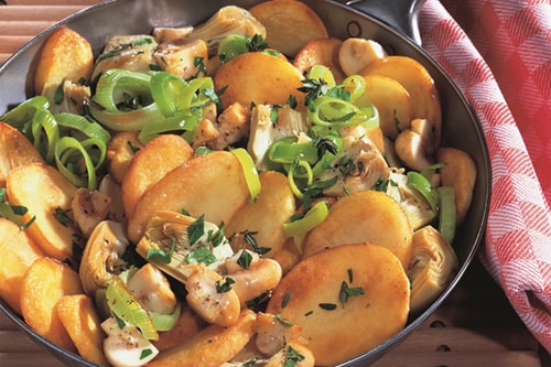 Fried Potatoes With Artichokes